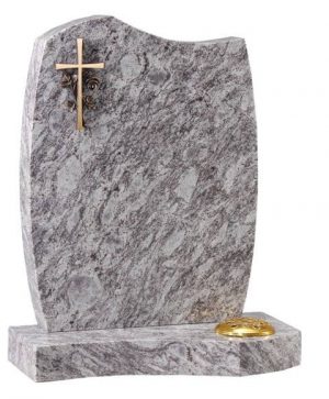 EC7 A Bronze Cross and Rose on Lavender Granite