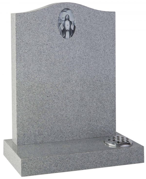 Ogee headstone with monochrome Jesus design