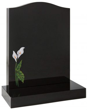 Ogee headstone with painted lily design