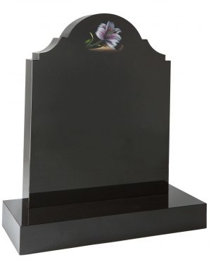 Ornate Headstone with hand painted Lily Design